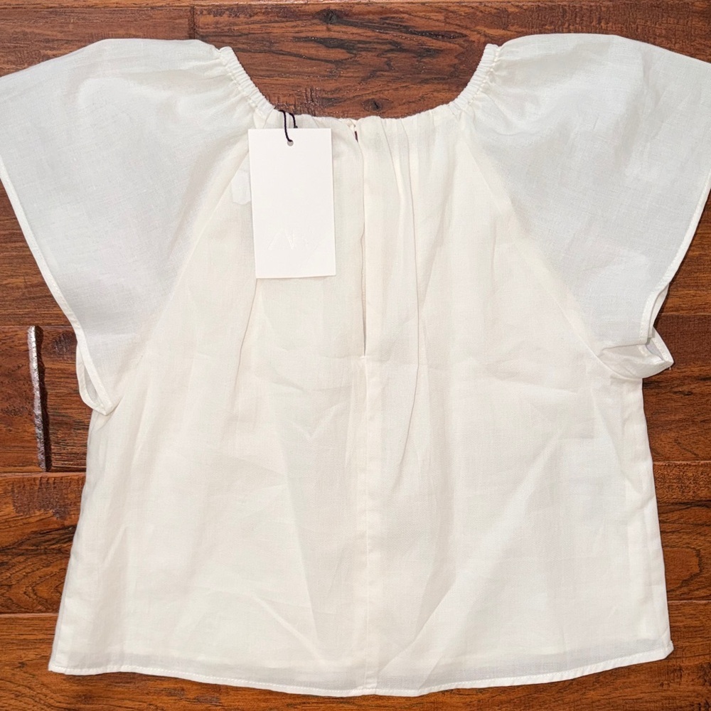 Zara Kids Floral White Blouse Print with Black Floral Design, size 11-12 - Picture 6 of 6
